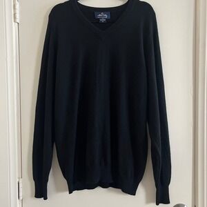 Allen Solly Men 100% Cashmere Sweater XLarge Quiet Luxury V-Neck Old Money Clean